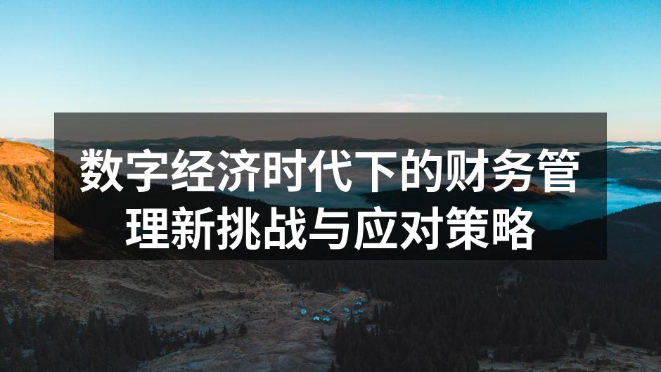 数字经济时代下的财务管理新挑战与应对策略