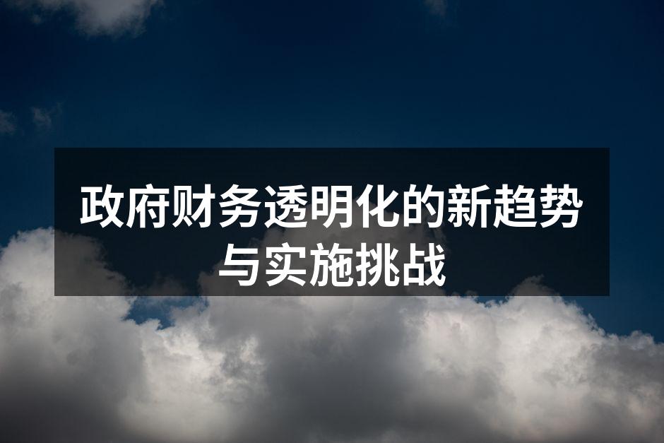 政府财务透明化的新趋势与实施挑战